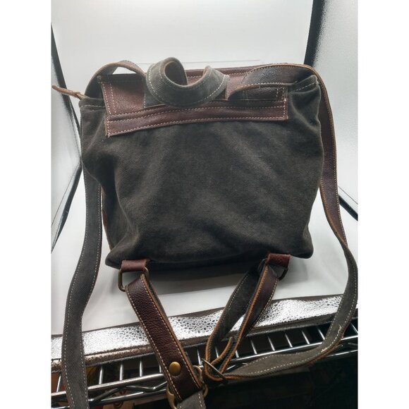 Myra Bag Leather & Wool Tote Backpack With Tassel Accent - Picture 2 of 14